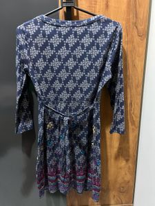 Navy Diamond Print Dress