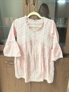 Pink Chikankari Coord Set