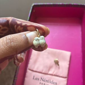 Les Nereides Owl And Flower Mismatched Earring