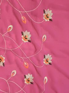Saree For Women. You Don't Have To Add Falls As It Was Previously Done. It Is A Simple Pink Colour Saree For Women