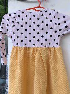 Polka Dot &amp; Bow Detail Baby Dress