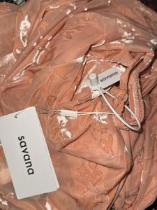 Elegant Pink Floral Velvet Dress