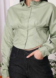Sage Green Cropped Shirt