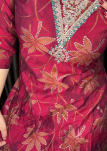 Beautiful Cherry Kurta With Pants