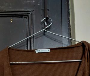 ZARA Brown Wrapping Top
