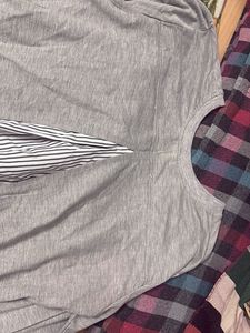 Gray Layered Look Top shirt