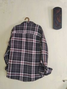 Gray Plaid Flannel Shirt