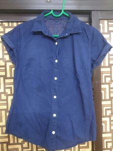 Blue Girls Shirt Half Sleeves