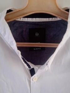 White Manderine Collar Shirt