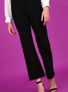 Black Flared Leg Trousers