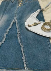 Straight Denim Skirt