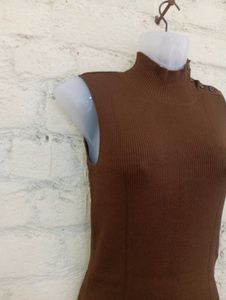 Brown Sleeveless Top