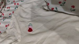 Soft Ribbed Crop Top With Hearts/ Korean Style