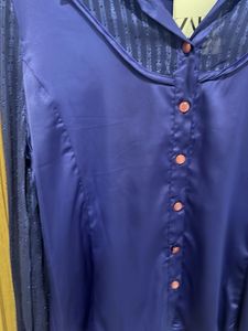 Zara Blue Satin Shirt