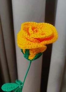 Crochet Yellow Rose
