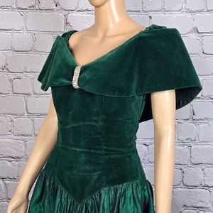 Emerald Green Velvet Dress