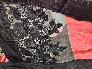 Beautiful Designer Saree Two Colour Net Design