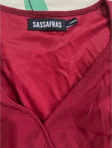 Sassafras Burgundy Wrap Blouse