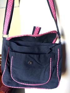 Pink And Blue Sling Bag