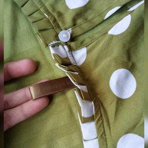 Olive Green Polka Dot Top