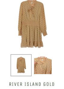 Tiered Midi Dress with Tie Neck