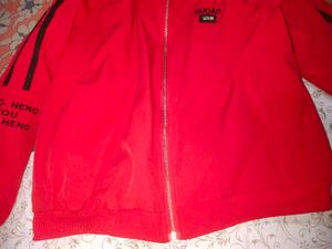 Men Or Women Vibrant Red Winter Sweatshirt Hoodie
