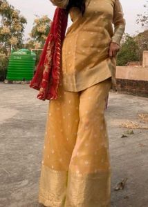 Gold color Kurta Set