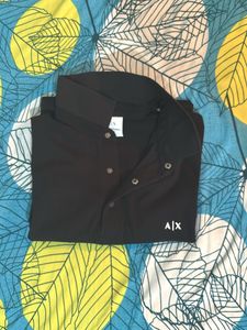 Armani Exchange Black Polo Shirt