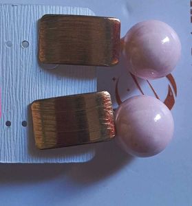 Golden Pink Pearl Stud