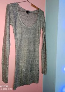 bodycon mini semi woolen type shining dress
