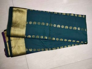Elegant Purple &amp; Green Semi Silk Saree