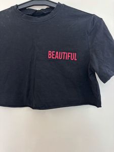 SHEIN INITIAL PRINTED CROP TOP