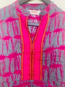 Wine Coloured High Collar Kurta From Libas
