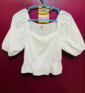 White Puff Sleeve Tops