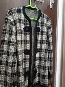 Vintage Plaid Knit Cardigan