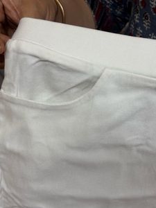 Womens Soft Cotton Satin Sturdy White Casual Short