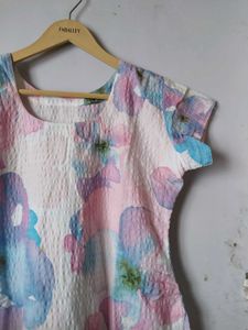 Floral Textured Mini Dress