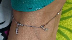 Giva 925 Real Silver Zircon Leaf Anklet(2 Pieces)
