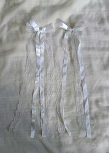 White Lace Hair Ribbons