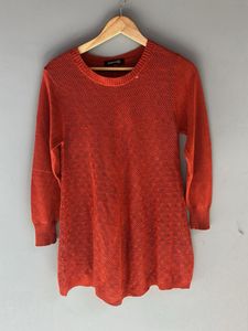 Rust Textured Knit Tunic Top