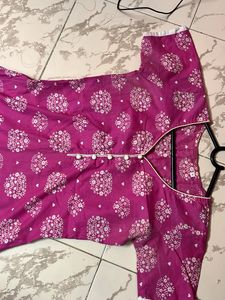 🆓 Delivery Floral Pink Kurti
