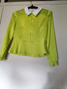 Chartreuse Peplum Blouse