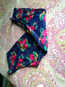 Flower Print Long Pant With 2 Pockets