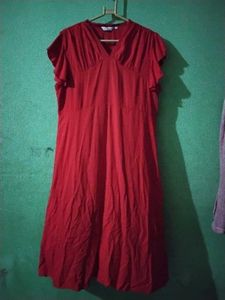 Red Midi Dress L