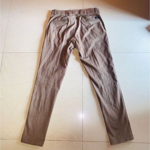 Brown Slim Fit Casual Trousers