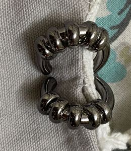 Croissant Design Hoops (silver)