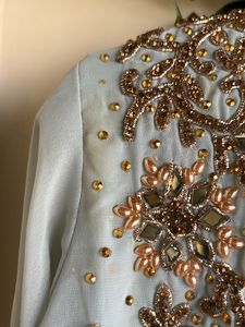 Light Blue Color Kurta With Jacket,Skirt N Dupatta