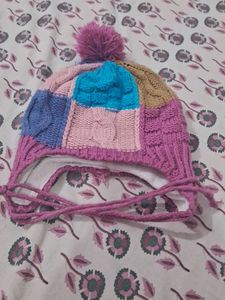 Colorful Knit Pom-Pom Hat
