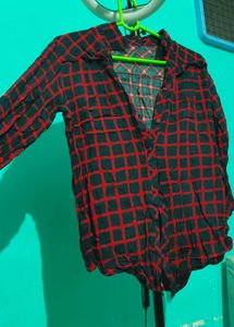 Red & Black Plaid Flannel Shirt