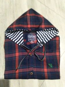 Hooded Plaid Flannel Shirt